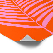 Palmenblätterblättern, orange und rosa poster (Ecke)