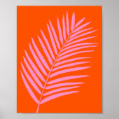 Palmenblätterblättern, orange und rosa poster (Vorne)