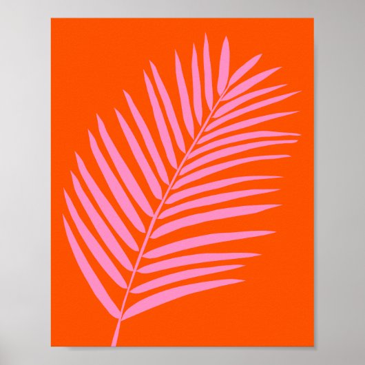 Palmenblätterblättern, orange und rosa poster (Vorne)