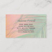 Palmenblätterkunst Foto auf Doppelseite Visitenkarte (Rückseite)