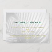 Palmenblattneonskript, modern trendig save the date (Rückseite)