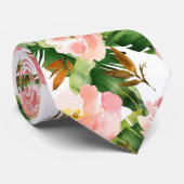 Palmenblättrige tropische Blume Botanisch Krawatte (Gerollt)