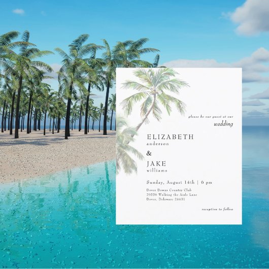 Palmenblütenhochzeit aus tropischen Blättern