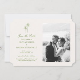 Palmenfoto-Hochzeit - Termin vormerken Einladung