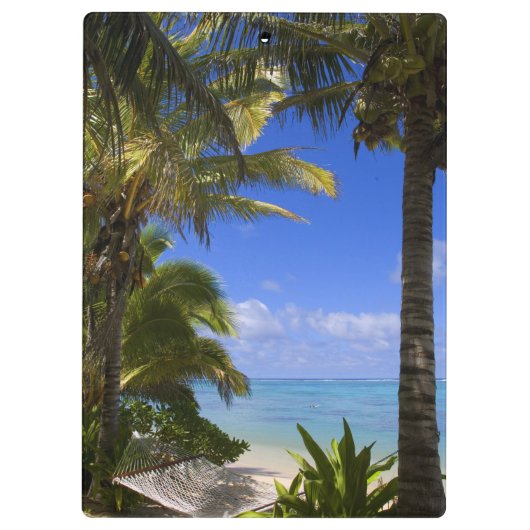 Palmengesäumter Strand Cook Inseln 2 Klemmbrett (Rückseite)
