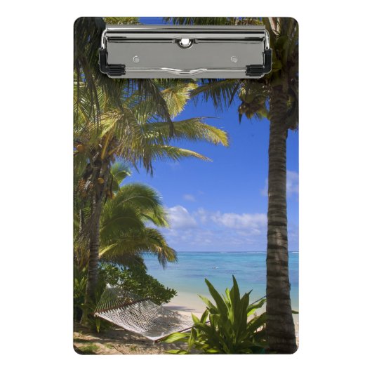 Palmengesäumter Strand Cook Inseln 2 Mini Klemmbrett (Vorderseite)