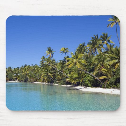 Palmengesäumter Strand Cook Inseln 2 Mousepad (Vorne)