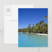 Palmengesäumter Strand Cook Inseln 2 Postkarte (Vorne/Hinten)