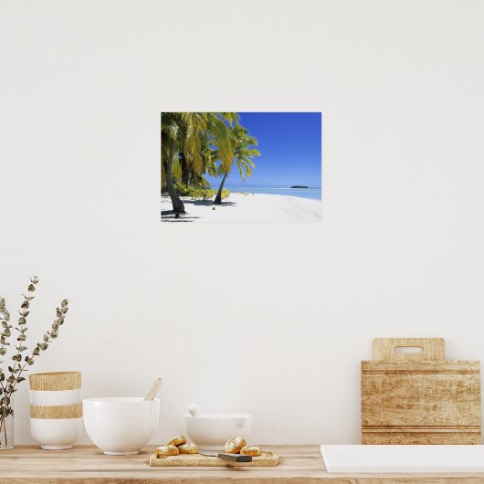 Palmengesäumter Strand Cook Inseln 3 Poster (Küche)