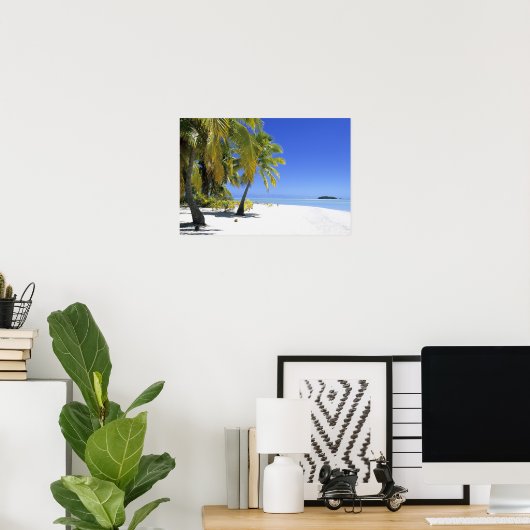 Palmengesäumter Strand Cook Inseln 3 Poster (Heimbüro)