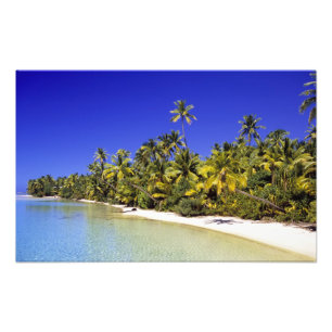 Palmengesäumter Strand Cook Inseln 6 Fotodruck