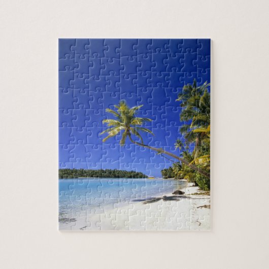 Palmengesäumter Strand Cook Inseln Puzzle (Vertikal)