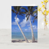 Palmengesäumter Strand Cook Islands Karte (Gelbe Blume)
