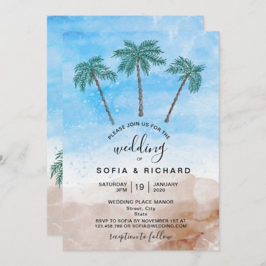 Palmenhain Einladung (Vorne/Hinten)