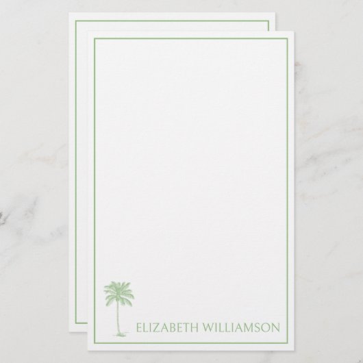 Palmenhain Personalisiert Briefpapier (Vorne/Hinten)