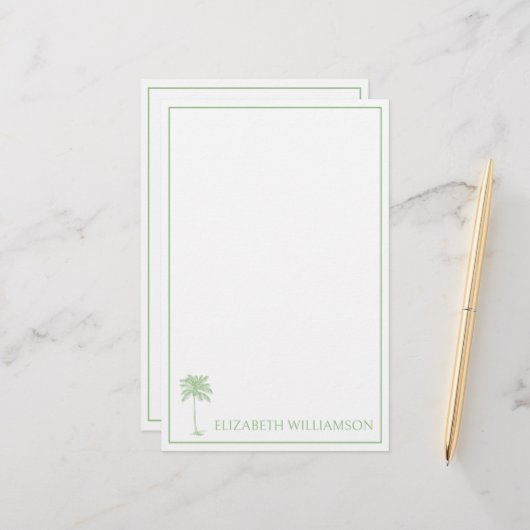 Palmenhain Personalisiert Briefpapier (Vorderseite/Rückseite Beispiel)