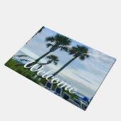 Palmenhaine willkommen vor der Tür Fußmatte (Schrägansicht)