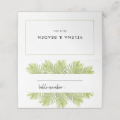 Palmenhochzeit Platzkarte (Außenseite Aufgefaltet)