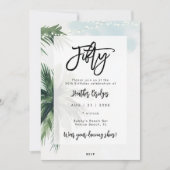 Palmenlichter 50. Geburtstagsparty Einladung (Vorderseite)