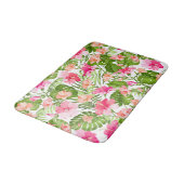 Palmenmonsterie des tropischen Hibiskus Badematte (Schrägansicht)