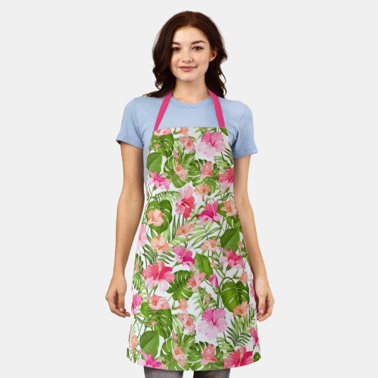 Palmenmonsterie des tropischen Hibiskus Schürze (Getragen)