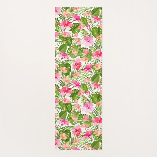 Palmenmonsterie des tropischen Hibiskus Yogamatte (Rückseite)