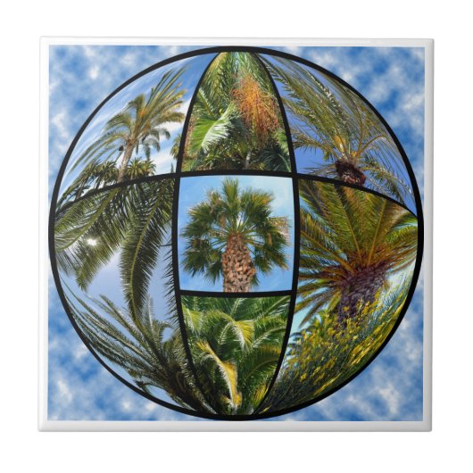 Palmenmosaik Fliese (Vorderseite)