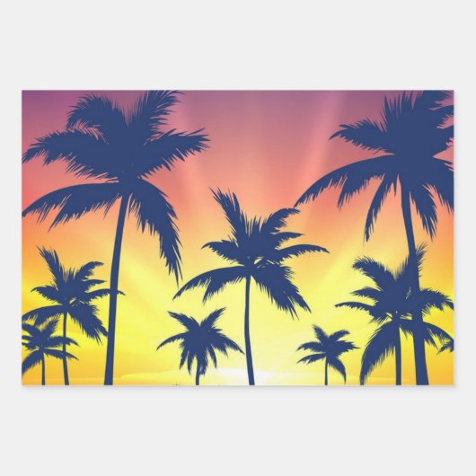 Palmenmuster Geschenkpapier Set (Vorderseite)