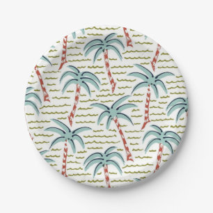 Palmenmuster Pappteller