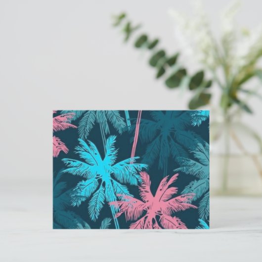 Palmenmuster Postkarte (Stehend Vorderseite)