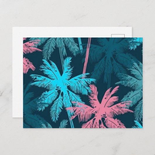 Palmenmuster Postkarte (Vorne/Hinten)