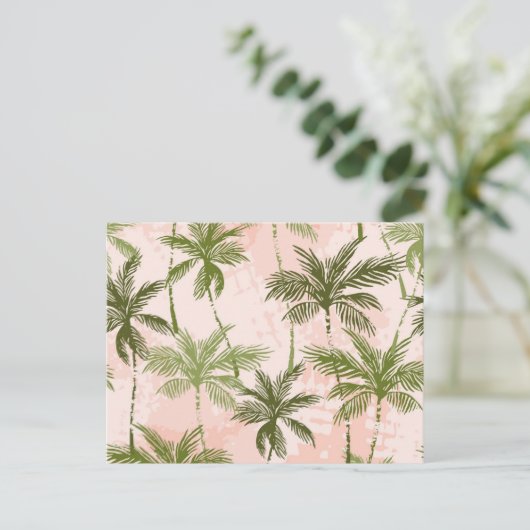 Palmenmuster Postkarte (Stehend Vorderseite)