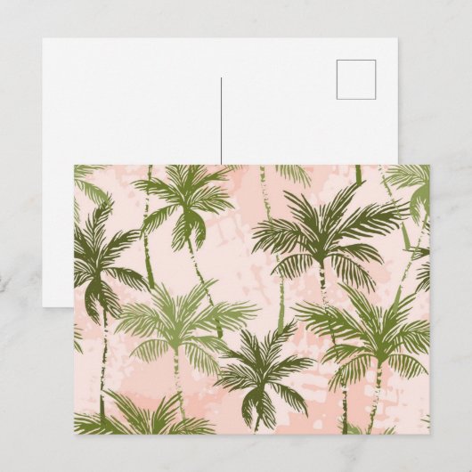 Palmenmuster Postkarte (Vorne/Hinten)