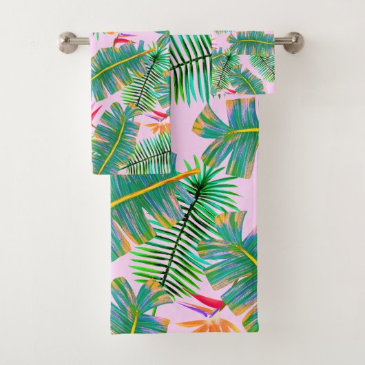 Palmenparadies Rosa Badhandtuch Set (Insitu)