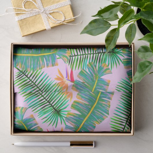 Palmenparadies Rosa Seidenpapier (Geschenk)