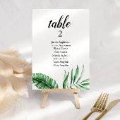 Palmensitzkarte mit tropischer Vegetation Tischnummer