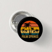Palmensprings Sonnenuntergang und Palmen Strand Button (Vorne & Hinten)