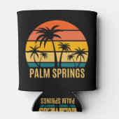 Palmensprings Sonnenuntergang und Palmen Strand Dosenkühler (Rückseite)