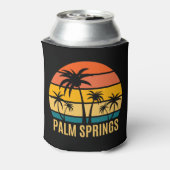 Palmensprings Sonnenuntergang und Palmen Strand Dosenkühler (Kanne Rückseite)