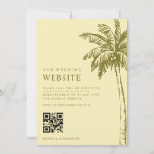 Palmenstrand Boho-Strand Gelb QR-Code Hochzeit Einladung (Rückseite)