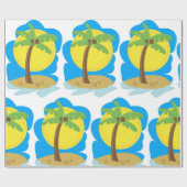 Palmenstrand Geschenkpapier (Flach)
