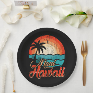 Palmenstrand Hawaii-Strand Pappteller