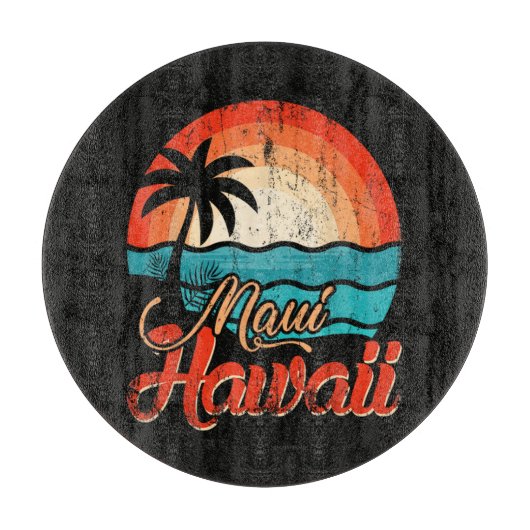 Palmenstrand Hawaii-Strand Schneidebrett (Vorderseite)