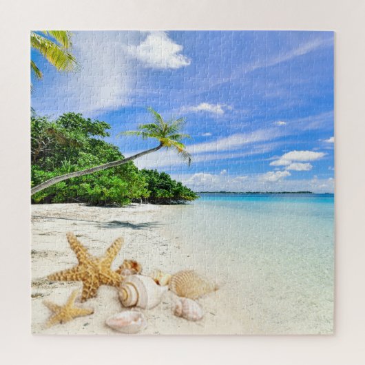 Palmenstrand Muscheln Puzzle (Vertikal)