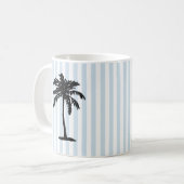 Palmenstrand-nautischer Streifen Kaffeetasse (Vorderseite Links)