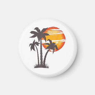 Palmenstrand Ozean Sommerferien Sonnenuntergang Pa Magnet