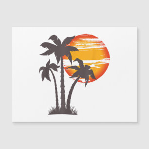 Palmenstrand Ozean Sommerferien Sonnenuntergang Pa Magnetkarte