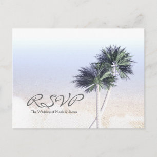 Palmenstrand Paradies Hochzeit RSVP-Karten Einladungspostkarte