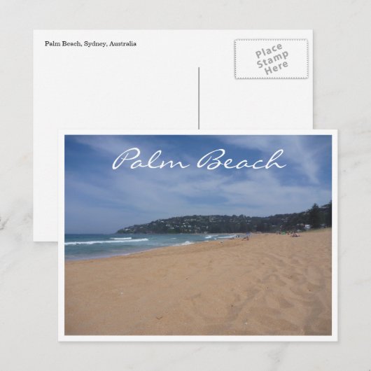 Palmenstrand Postkarte (Vorne/Hinten)
