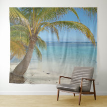 Palmenstrand Szenische Ozeanlandschaft Hintergrund